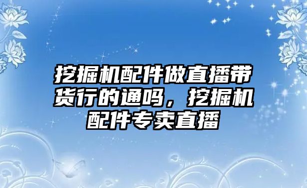 挖掘機(jī)配件做直播帶貨行的通嗎，挖掘機(jī)配件專賣直播