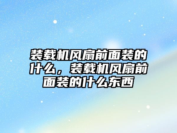 裝載機風(fēng)扇前面裝的什么，裝載機風(fēng)扇前面裝的什么東西