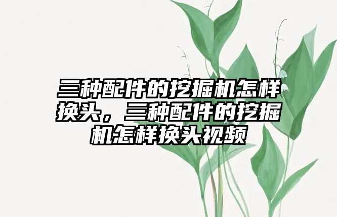 三種配件的挖掘機怎樣換頭，三種配件的挖掘機怎樣換頭視頻