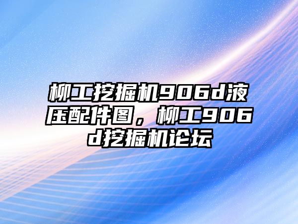 柳工挖掘機906d液壓配件圖，柳工906d挖掘機論壇