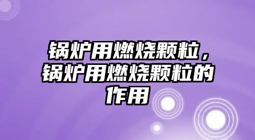 鍋爐用燃燒顆粒，鍋爐用燃燒顆粒的作用