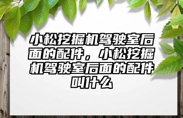 小松挖掘機駕駛室后面的配件，小松挖掘機駕駛室后面的配件叫什么