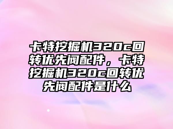 卡特挖掘機320c回轉(zhuǎn)優(yōu)先閥配件，卡特挖掘機320c回轉(zhuǎn)優(yōu)先閥配件是什么