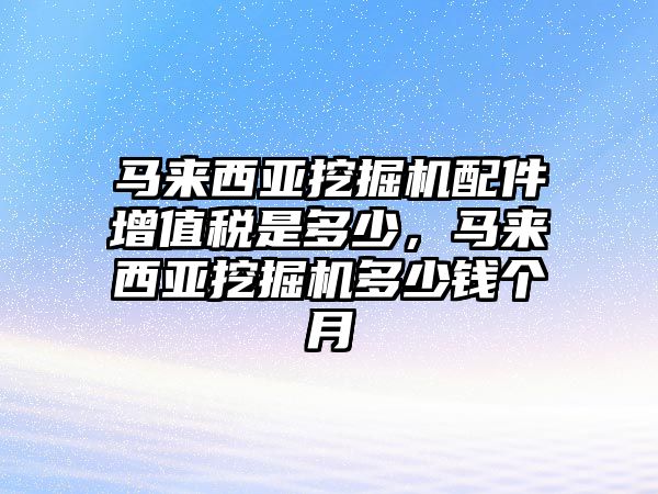 馬來西亞挖掘機(jī)配件增值稅是多少，馬來西亞挖掘機(jī)多少錢個(gè)月