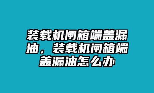 裝載機閘箱端蓋漏油，裝載機閘箱端蓋漏油怎么辦