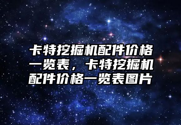 卡特挖掘機配件價格一覽表，卡特挖掘機配件價格一覽表圖片