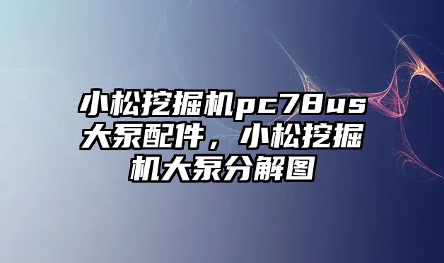 小松挖掘機(jī)pc78us大泵配件，小松挖掘機(jī)大泵分解圖