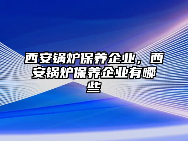 西安鍋爐保養(yǎng)企業(yè)，西安鍋爐保養(yǎng)企業(yè)有哪些