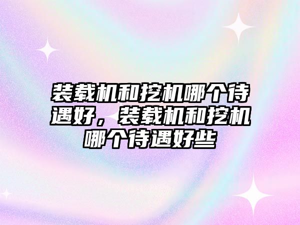 裝載機和挖機哪個待遇好，裝載機和挖機哪個待遇好些