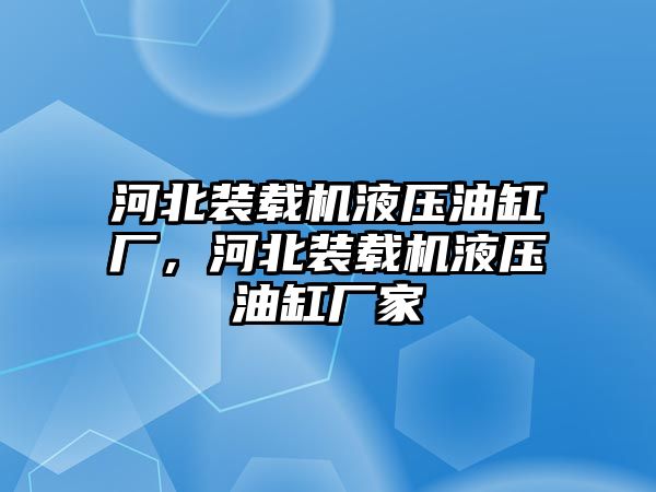 河北裝載機液壓油缸廠，河北裝載機液壓油缸廠家