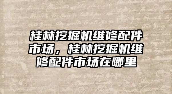 桂林挖掘機(jī)維修配件市場，桂林挖掘機(jī)維修配件市場在哪里