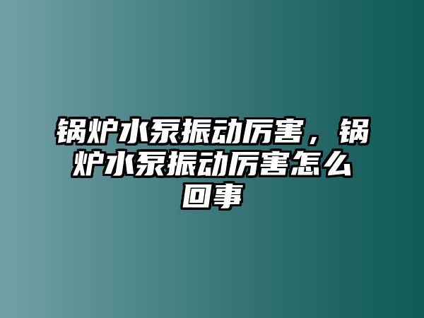 鍋爐水泵振動厲害，鍋爐水泵振動厲害怎么回事