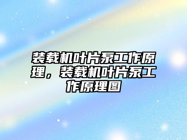 裝載機葉片泵工作原理，裝載機葉片泵工作原理圖