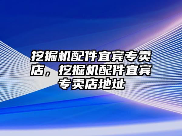 挖掘機配件宜賓專賣店，挖掘機配件宜賓專賣店地址