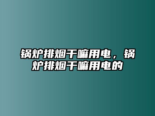 鍋爐排煙干嘛用電，鍋爐排煙干嘛用電的