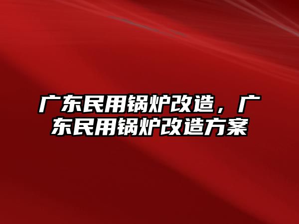 廣東民用鍋爐改造，廣東民用鍋爐改造方案