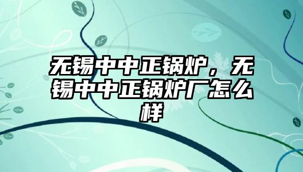 無錫中中正鍋爐，無錫中中正鍋爐廠怎么樣