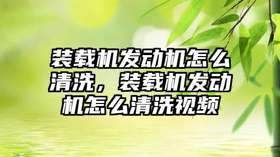 裝載機發(fā)動機怎么清洗，裝載機發(fā)動機怎么清洗視頻