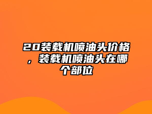 20裝載機噴油頭價格，裝載機噴油頭在哪個部位