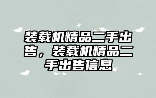 裝載機精品二手出售，裝載機精品二手出售信息