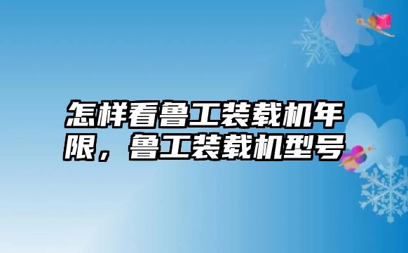 怎樣看魯工裝載機(jī)年限，魯工裝載機(jī)型號(hào)