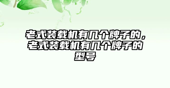 老式裝載機(jī)有幾個(gè)牌子的，老式裝載機(jī)有幾個(gè)牌子的型號(hào)