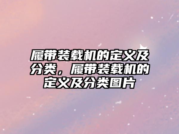 履帶裝載機的定義及分類，履帶裝載機的定義及分類圖片