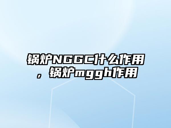 鍋爐NGGC什么作用，鍋爐mggh作用