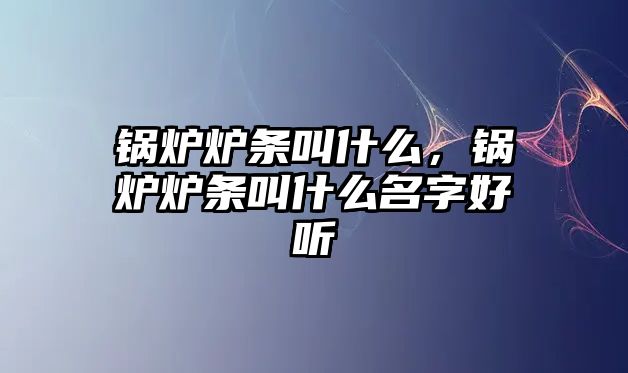 鍋爐爐條叫什么，鍋爐爐條叫什么名字好聽