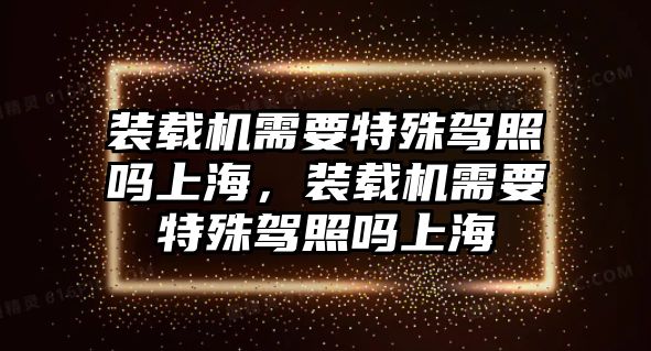 裝載機需要特殊駕照嗎上海，裝載機需要特殊駕照嗎上海