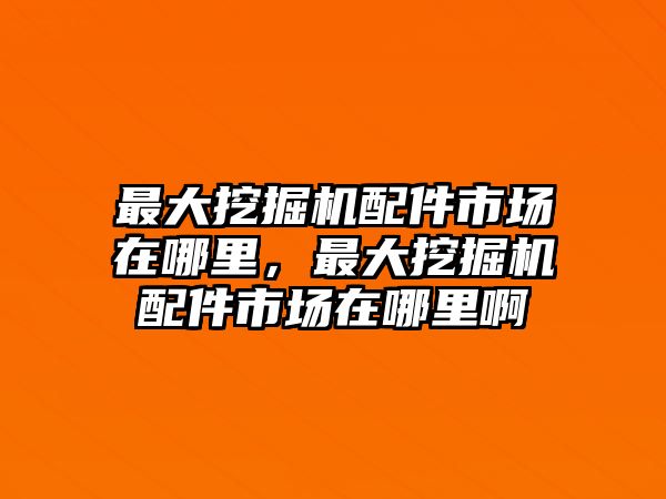 最大挖掘機配件市場在哪里，最大挖掘機配件市場在哪里啊